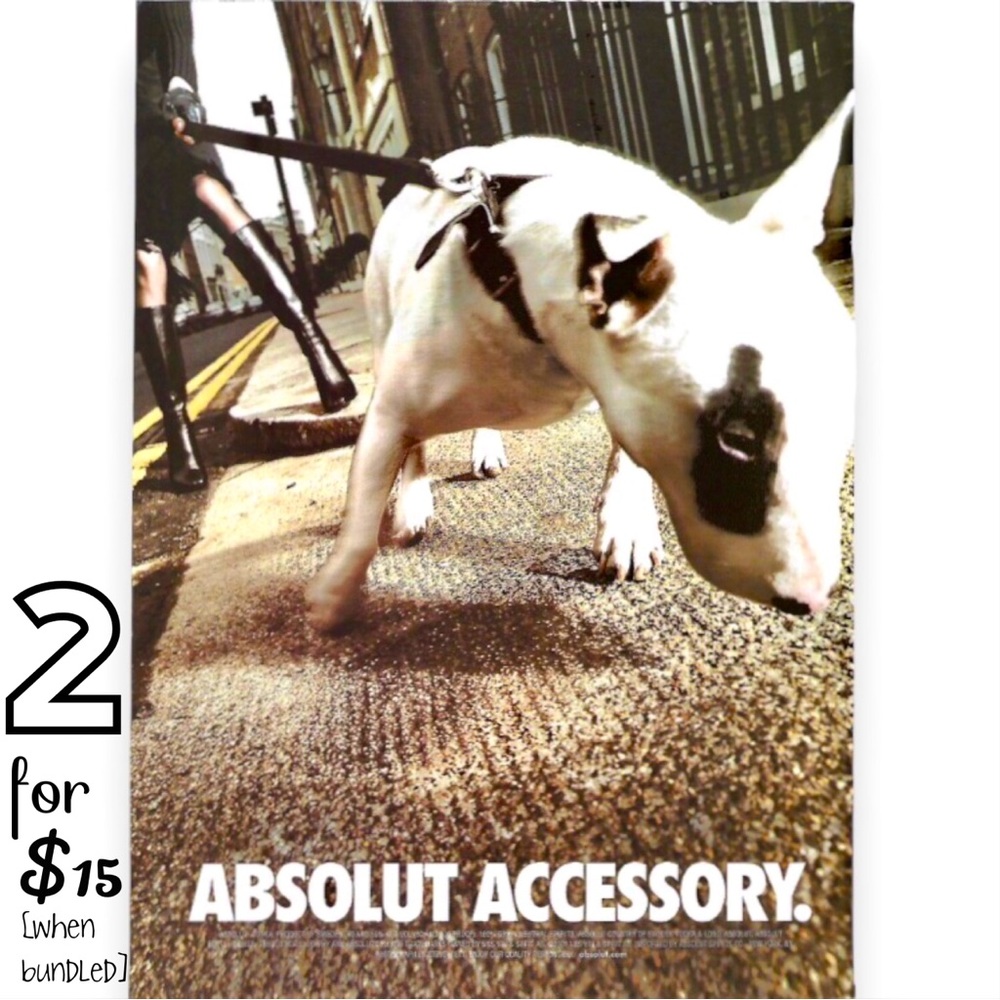 🟢[Absolut Vodka] ABSOLUT ACCESSORY Original 2001 Vintage Magazine Advertisement
